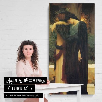 Woman Leaning on a Balcony by Frederic Leighton Canvas Wall Art Print