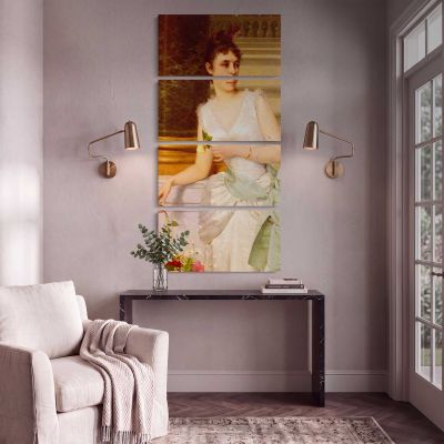 Portrait of a Lady with a Green Satin Sash by Franz Leo Ruben Canvas Wall Art Print