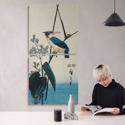 Kingfisher and Water Plantain by Utagawa Hiroshige Canvas Wall Art Print
