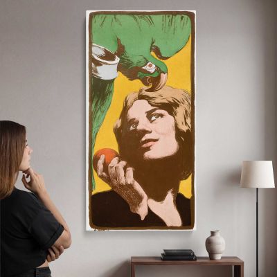 La Femme au Perroquet 1898 by Angelo Jank Canvas Wall Art Print