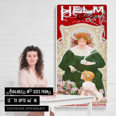 Helm Cocoa 1899 by Henri Privat Livemont Canvas Wall Art Print