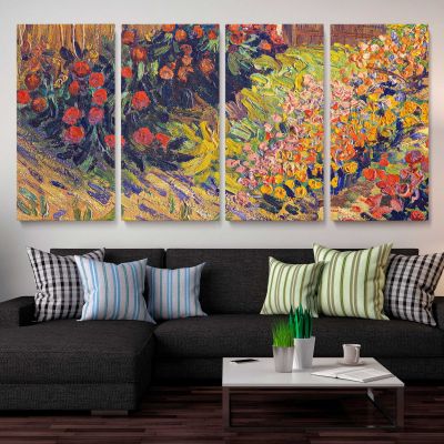 Colourful Flower Garden Art Remix Wall Art Print