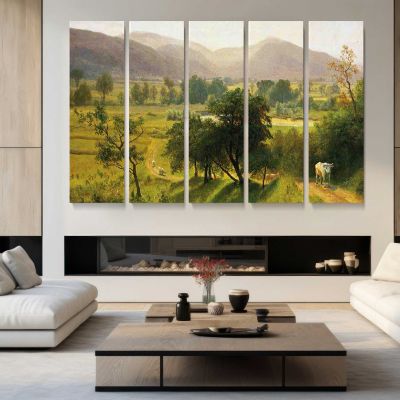 Conway Valley New Hampshire by Albert Bierstadt Canvas Wall Art Print