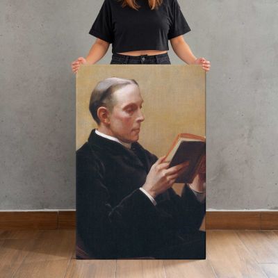 Man Reading a Book by Lilla Cabot Perry Canvas Print