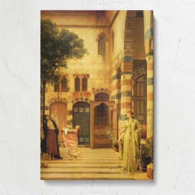 Courtyard with Ornate Columns by Frederic Leighton Canvas Print