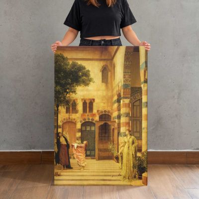 Courtyard with Ornate Columns by Frederic Leighton Canvas Print