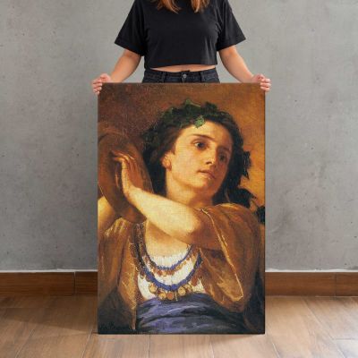 Woman Wearing a Blue Beaded Necklace by Mary Cassatt Canvas Print