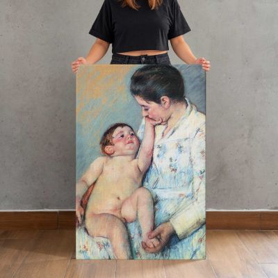 Mother Gazing at Her Baby by Mary Cassatt Canvas Print