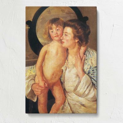 Mother and Child in a Sun Hat by Mary Cassatt Canvas Print