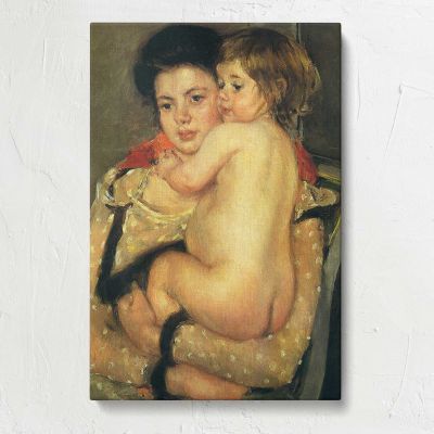 Mother Embracing a Child by Mary Cassatt Canvas Print