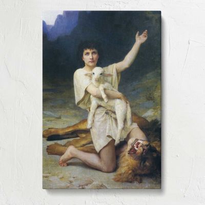 Woman with a Lyre in a Rocky Landscape Canvas Print