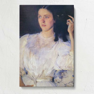 Woman in a White Blouse Canvas Print
