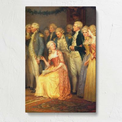 Gathering around a Seated Woman Canvas Print