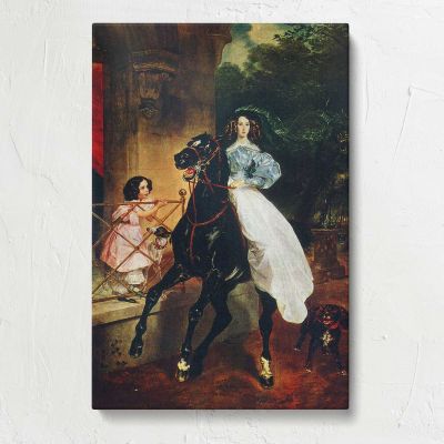 Rider on a Black Horse Canvas Print