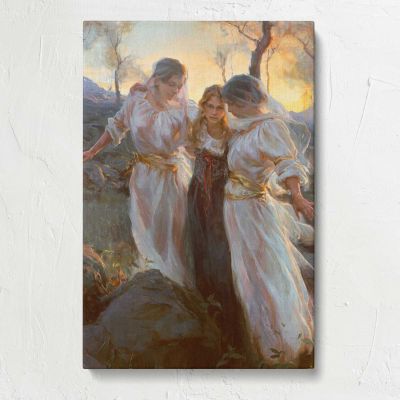 Women in White Dresses beneath Trees by Daniel Gerhartz Canvas Print