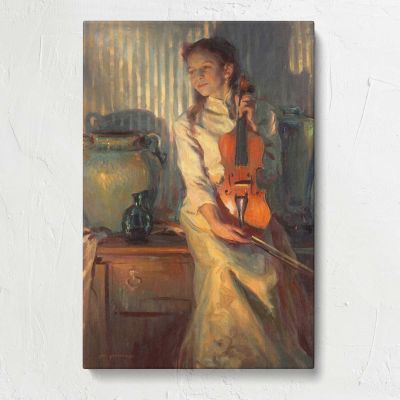 Her Mother's Violin by Daniel Gerhartz Canvas Print