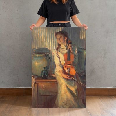 Her Mother's Violin by Daniel Gerhartz Canvas Print