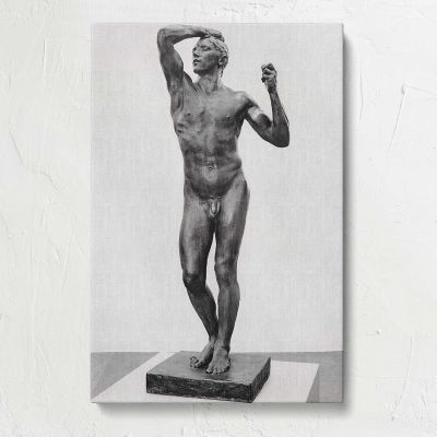 The age of bronze BW by Auguste Rodin Canvas Print