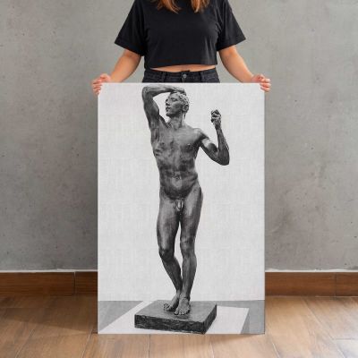 The age of bronze BW by Auguste Rodin Canvas Print