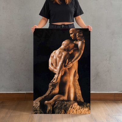 Standing Sculpture Figures in an Embrace by Auguste Rodin Canvas Print