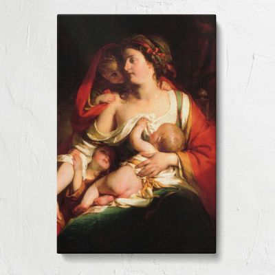 Mother and Children Canvas Print