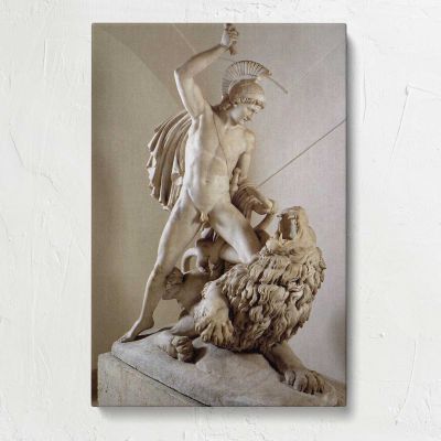 Bellerophon Fighting the Chimera Sculpture Canvas Print