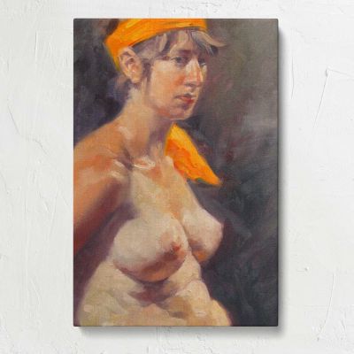 Amanda with a Yellow Headband by Aaron Coberly Canvas Print