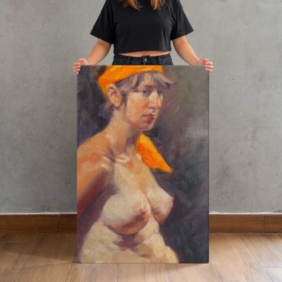 Amanda with a Yellow Headband by Aaron Coberly Canvas Print