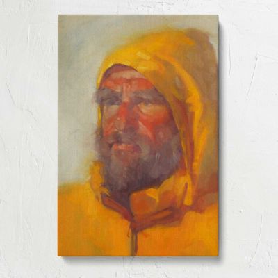 Captain Ricky in a Yellow Hood by Aaron Coberly Canvas Print
