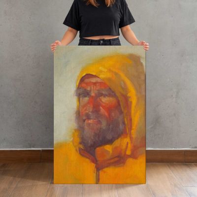 Captain Ricky in a Yellow Hood by Aaron Coberly Canvas Print