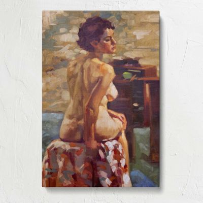Erin Posing beside a Window by Aaron Coberly Canvas Print