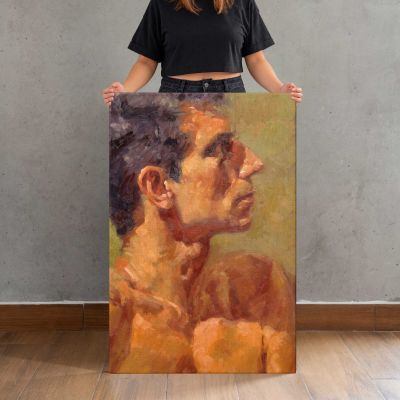 Jim Looking Up in Profile by Aaron Coberly Canvas Print