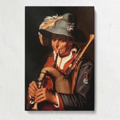 The Bagpiper by Abraham Bloemaert Canvas Print