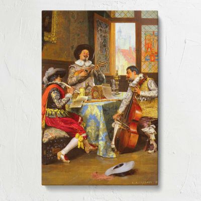 The Musical Trio by Adolphe Alexandre Lesrel Canvas Print