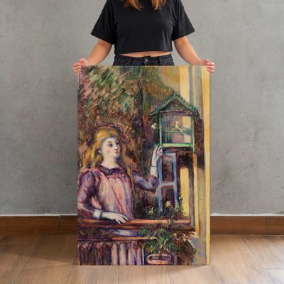 Girl with Birdcage by Paul Cézanne Canvas Print