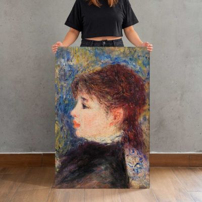Young Woman with a Rose by Pierre-Auguste Renoir Canvas Print