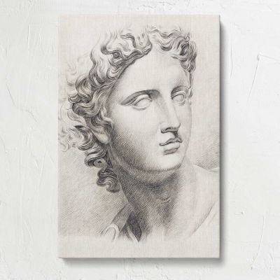 Classical Male Head Drawing by Johannes Tavenraat Canvas Print