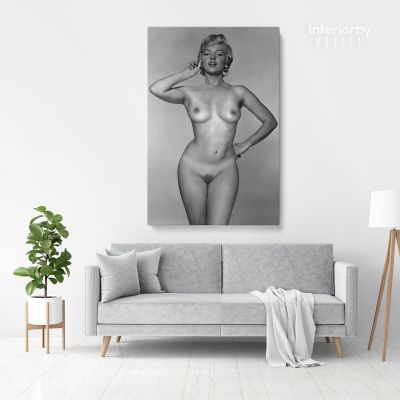 Marilyn Monroe Naked American Model Canvas Wall Artwork