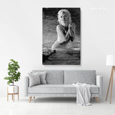 Marilyn Monroe Naked Canvas American Model Actress Pop Sexy in Water Falls Full Body Canvas