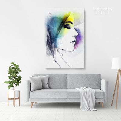 Creative Modern Women Watercolor Painting Posters Print Canvas with Frame