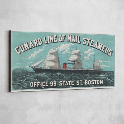 Cunard Line Mail Steamers Vintage Travel Poster Wall Art