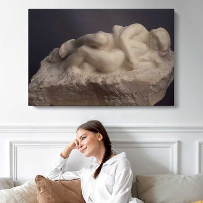 Cupid and Psyche by Auguste Rodin Canvas Wall Art Print