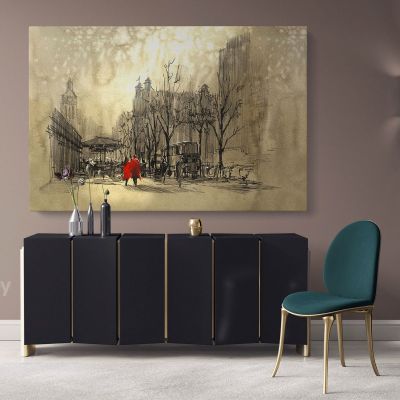 A Tale of Two Jacket Love Story Couples Canvas Wall Art