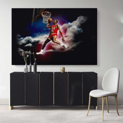 Basketball Player Michael Jordan Canvas Wall Art
