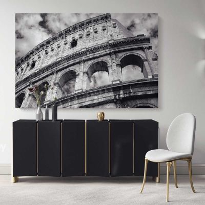 Stunning Black and White Colosseum wall art Buildings and Cites Canvas Wall Art