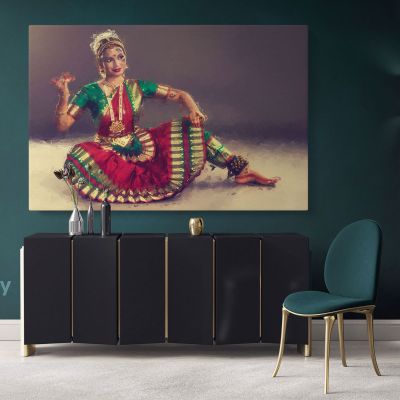 ArtzFolio Indian Classical Dance Bharatanatyam Canvas Wall Art
