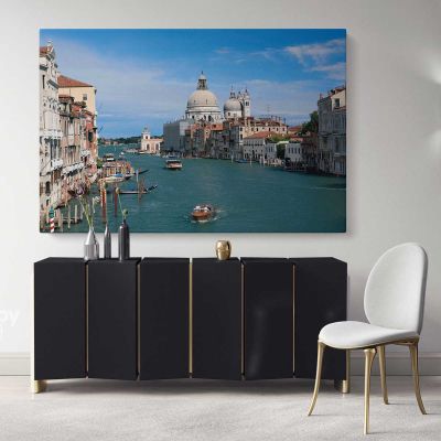 Venice Cityscape with Sky and Water Canvas Wall Art