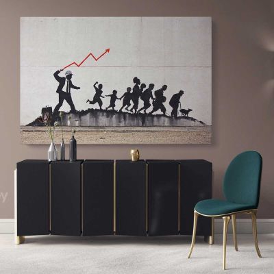 Banksy Street Arts Urban Modern Art Print in Canvas Wall Art