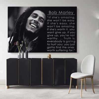 Bob Marley Positive Quotes Art Canvas Bob Marley Art Canvas Wall Art