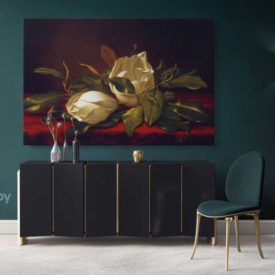 White Magnolia Flower Canvas Wall Art